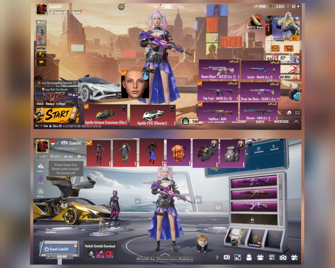  2 Super Car Apollo FT The Fool & Helfire Max Reff Normal 1 Bulan