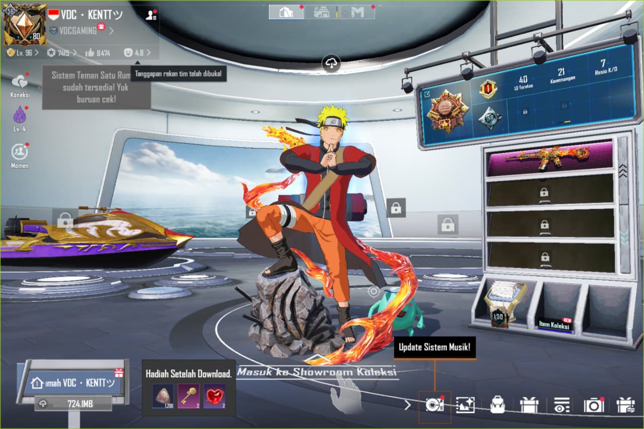 AKUN PUBGM SULTAN  M416 Crimson Skyblade Lv.6 NARUTO SET LENGKAP X-SUIT 5 SKIN LAB ANTI HB