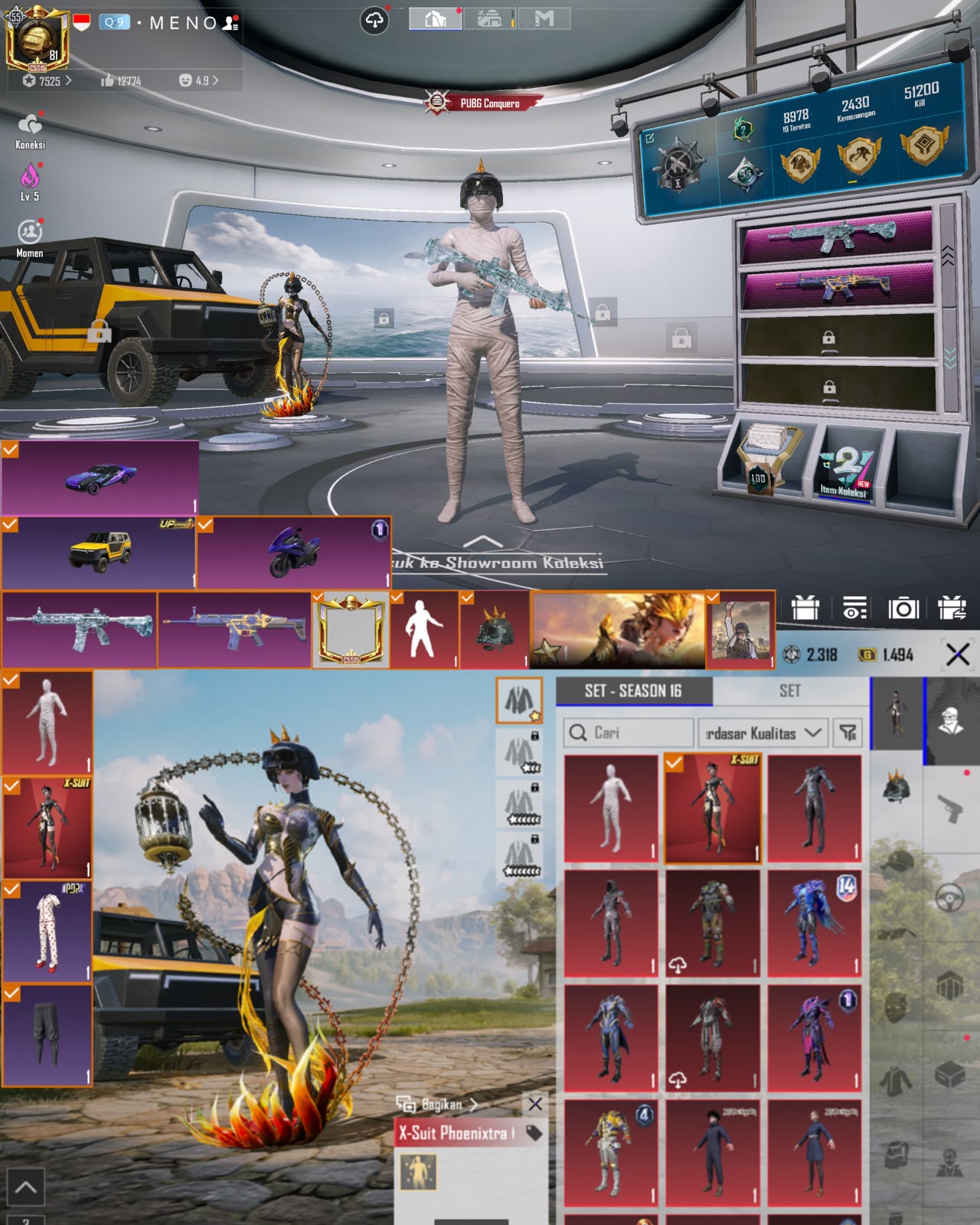 Mumi + X Suit Phoenixtra ⭐️ + Helm Inferno + M4 Gc Level 6 