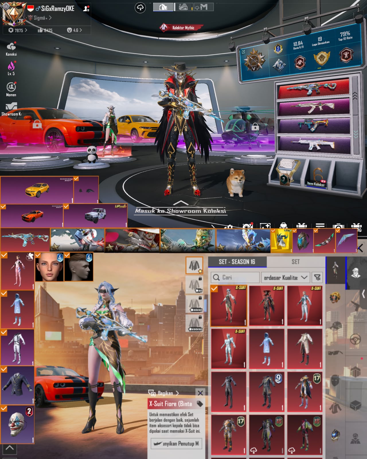 X Suit Jester ⭐️4 + M4 Tidal Lv 7 + Sport Car + Open Face